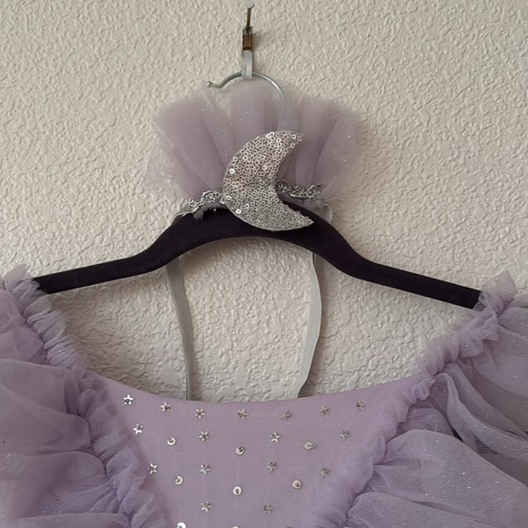 Size 4-6 Pottery Barn Kids Light up tulle dress crescent moon detail+headband - Picture 2 of 9